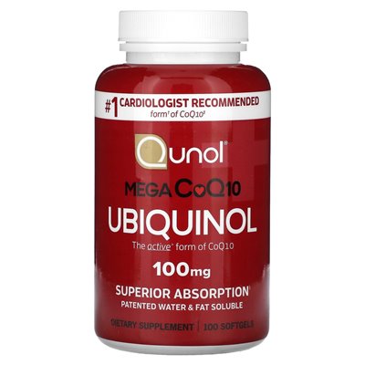 Qunol, Mega COQ10, ubikinol, 100 mg, 100 miękkich
