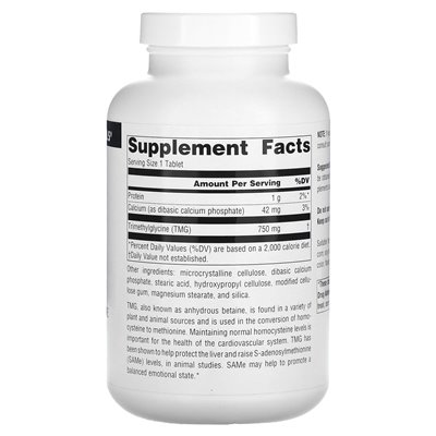 Źródło Naturals, TMG, 750 mg, 240 tabletek Źródło Naturals, TMG, 750 mg, 240 tabletek