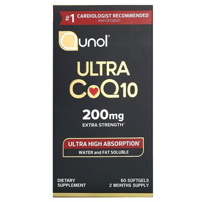 Qunol, Ultra COQ10, dodatkowa siła, 200 mg, 60 miękkich Qunol, Ultra COQ10, dodatkowa siła, 200 mg, 60 miękkich
