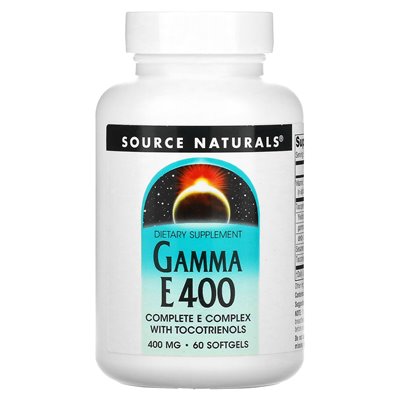 Source Naturals, Gamma E 400, Kompletter E-Komplex mit Tocotrienolen, 400 mg, 60 Softgels