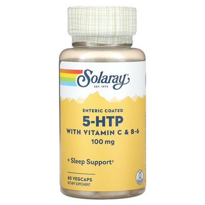 Solaray, 5-HTP z witaminą C &amp B-6, 100 mg, 60 Vegcaps