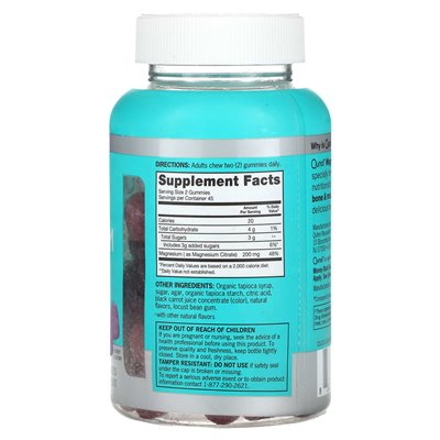 Qunol, Magnesium Gummy, Berry, 100mg, 90 gummies