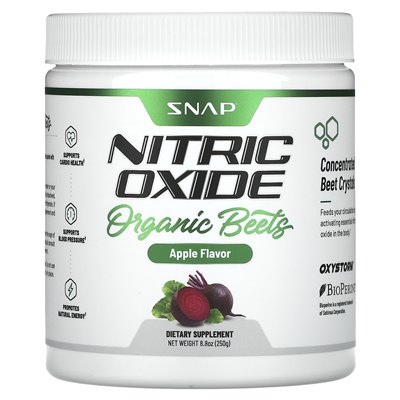 Suplementy Snap, tlenek azotu, buraki organiczne, jabłko, 8,8 uncji (250 g)