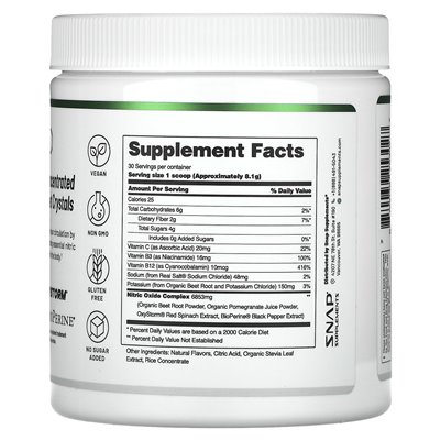 Snap Supplements, Stickstoffmonoxid, Bio-Rote Bete, Apfel, 8,8 oz (250 g)