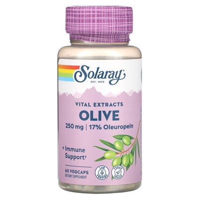 Solaray, Ätherische Extrakte, Oliven, 250 mg, 60 vegetarische Kapseln