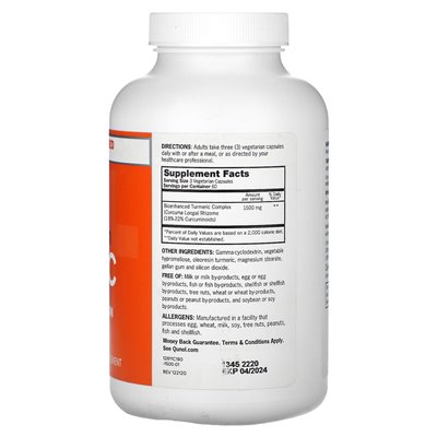 Qunol, Extra Strength Turmeric, 1500 mg, 180 Vegetarian Capsules (500 mg per capsule)