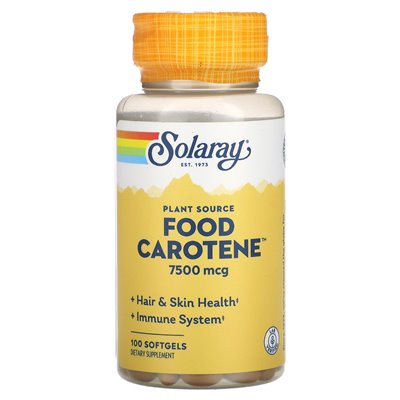 Solaray, Food Carotene, 7500 mcg, 100 softgels