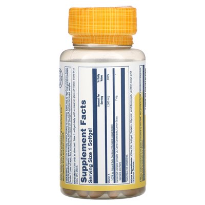 Solaray, Food Carotene, 7500 mcg, 100 softgels