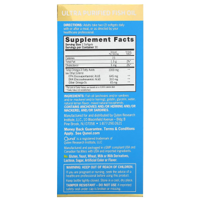 Qunol, Ultra omega-3 olej rybny, cytryna, 1000 mg, 180 mini miękkich (500 mg na miękką)