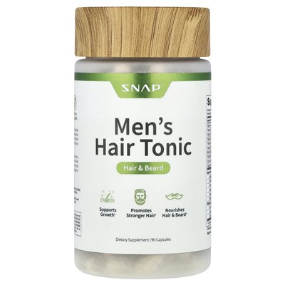 Snap Supplements, Men's Hair Tonic, Hair & Beard, 90 Capsules