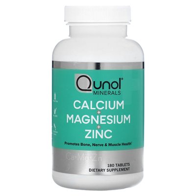 Qunol, Kalzium + Magnesium + Zink, 180 Tabletten