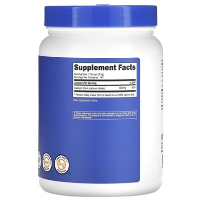 Nutricost, cytrynian wapnia, niezmożony, 17,6 uncji (500 g)