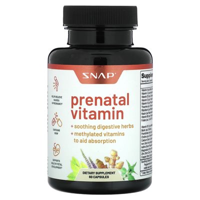 Suplementy snap, witamina prenatalna, 60 kapsułek