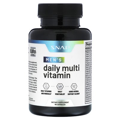 Snap Supplements, Men's Daily Multi Vitamin, 60 Capsules Snap Supplements, Men's Daily Multi Vitamin, 60 Capsules