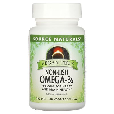 Źródło Naturals, wegańskie prawdziwe, nie ryczne omega-3s, 300 mg, 30 wegańskich miękkich Źródło Naturals, wegańskie prawdziwe, nie ryczne omega-3s, 300 mg, 30 wegańskich miękkich