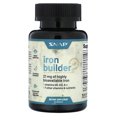 Snap Supplements, Iron Builder, 60 Capsules Snap Supplements, Iron Builder, 60 Capsules