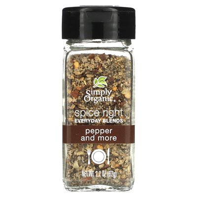Simply Organic, True Everyday Spice Blends, Pepper & More, 2.2 oz (62 g)