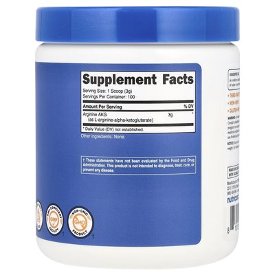 Nutricost, arginina AKG, niezmożone, 10,7 uncji (300 g)