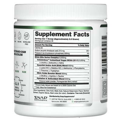 Snap Supplements, BCAAS, Granatapfel-Wassermelone, 9,77 oz (277 g)