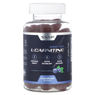 Snap Supplements, L-Carnitine Gummi, Sugar Free, Berry, 60 Gummies