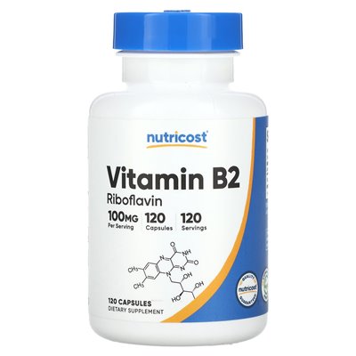 Nutę, witamina B2, 100 mg, 120 kapsułek Nutę, witamina B2, 100 mg, 120 kapsułek