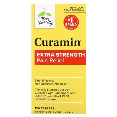 Terry naturalnie, curamin, ulga w bólu, dodatkowa siła, 120 tabletek