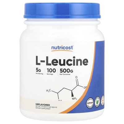 Nutricost, L-leucyna, niezmożony, 17,9 uncji (500 g) Nutricost, L-leucyna, niezmożony, 17,9 uncji (500 g)