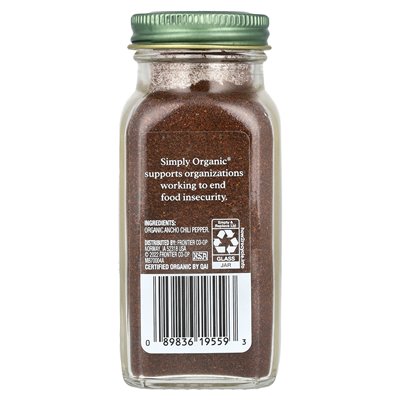 Simply Organic, Ancho-Chilipulver, 2,85 oz (81 g)