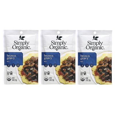 Simply Organic Brown Sauce Mix, 3 Packs, 1 Ounce (28g) Each