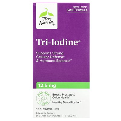 Terry naturalnie, Tri-Iodine®, 12,5 mg, 180 kapsułek