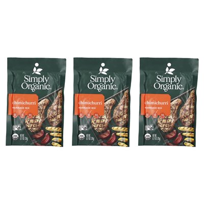 Simply Organic, Chimichurri-Marinadenmischung, 3 Päckchen, je 0,71 oz (20 g)