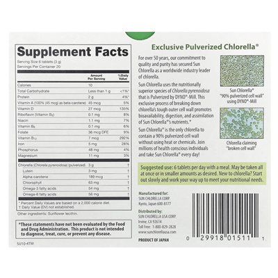Sun Chlorella, suplement chlorella, 120 tabletek