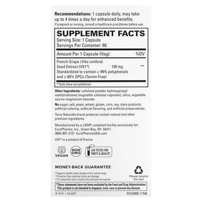 Terry naturalnie, kliniczny OPC, 150 mg, 60 kapsułek