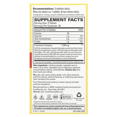 Terry Naturally, Curamin, Pain Relief, Extra Strength, 60 Tablets