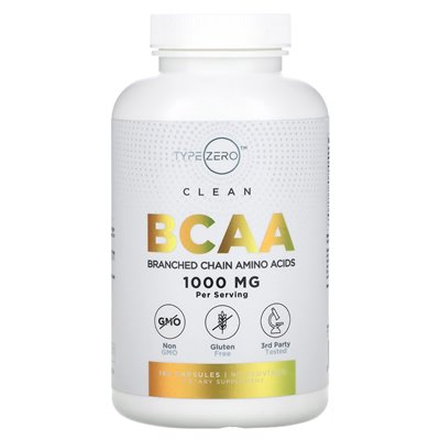TypeZero, Czyste BCAA, 1000 mg, 180 kapsułek (500 mg na kapsułkę) TypeZero, Czyste BCAA, 1000 mg, 180 kapsułek (500 mg na kapsułkę)