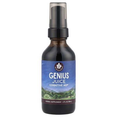 Zioła Wishgarden, geniusz sok, pomoc poznawcza, 2 fl oz (59 ml)