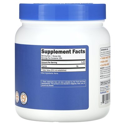 Nutricost, tauryna, niezmienna, 17,9 uncji (500 g)