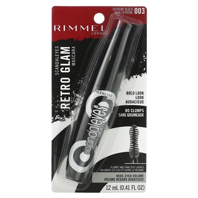 Rimmel London, Scandal'eyes, Retro Glam Mascara, 003 Extreme Black, 0,41 Fl Oz (12 ml)