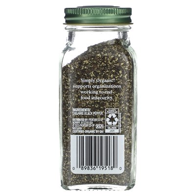 Simply Organic, grobkörniger schwarzer Bio-Pfeffer, 70 g (2,47 oz.)