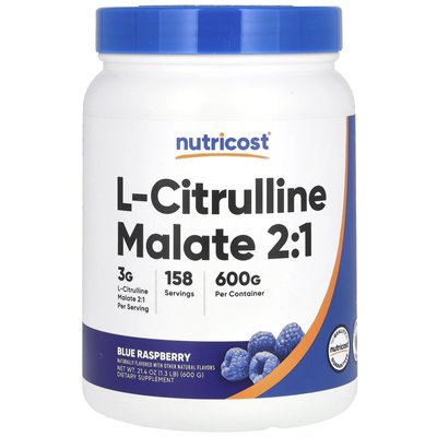 Nutricost, l-cytrulina jabłczan 2: 1, niebieska malina, 21,4 uncji (600 g)