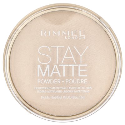 Rimmel London, Stay Matte, Lightweight Mattifying Proszek, 011 kremowy naturalny, 0,49 uncji (14 g)