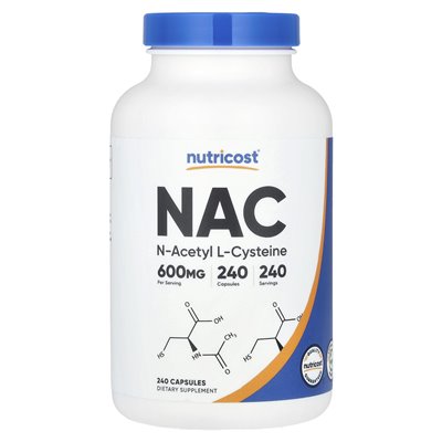 Nutricost, NAC, 600 mg, 240 kapsułek