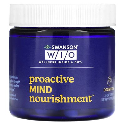Swanson Wio, proaktywne odżywianie umysłu, 30 kapsułek wegetariańskich