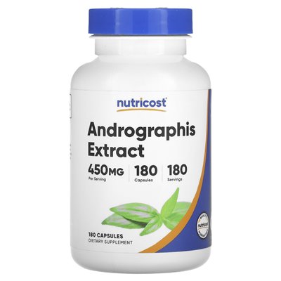 Nutricost, ekstrakt z andrographis, 450 mg, 180 kapsułek