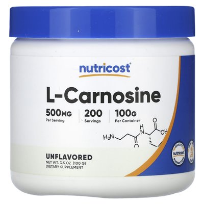 Nutricost, L-Carnosine, Unflavored, 3.5 oz (100 g) Nutricost, L-Carnosine, Unflavored, 3.5 oz (100 g)