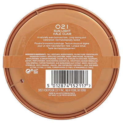 Rimmel London, naturalny bronzer, wodoodporny proszek bronzingowy, 021 Sun Light, 0,49 uncji (14 g)