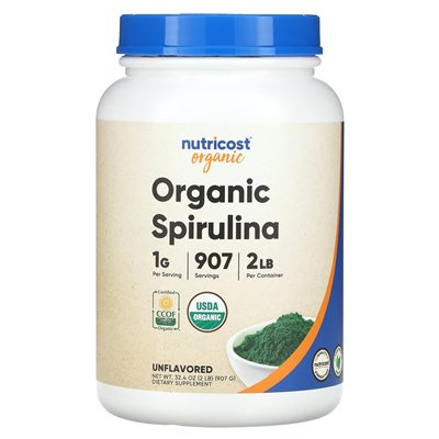 Nutricost, spirulina organiczna, bez skamielony, 32,4 uncji (907 g)