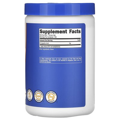 Nutricost, kwas d-asparaginowy, bezsfektowany, 10,6 uncji (300 g)