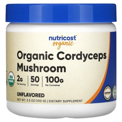 Nutricost, organiczny grzyb Cordyceps, niezmieszany, 3,5 uncji (100 g)