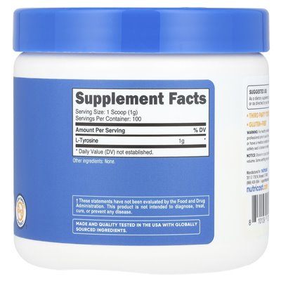 Nutricost, L-tyrozyna, niezmożony, 3,6 uncji (102 g)